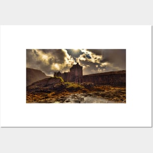 Rain Storm-Eilean Donan Castle,Scotland Posters and Art